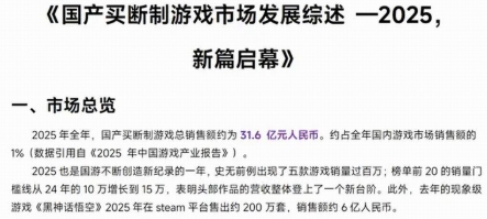 国产单机的骄傲!《黑神话:悟空》累计销量破3000万份(图1) 国产单机的骄傲!《黑神话:悟空》累计销量破3000万份(图1)